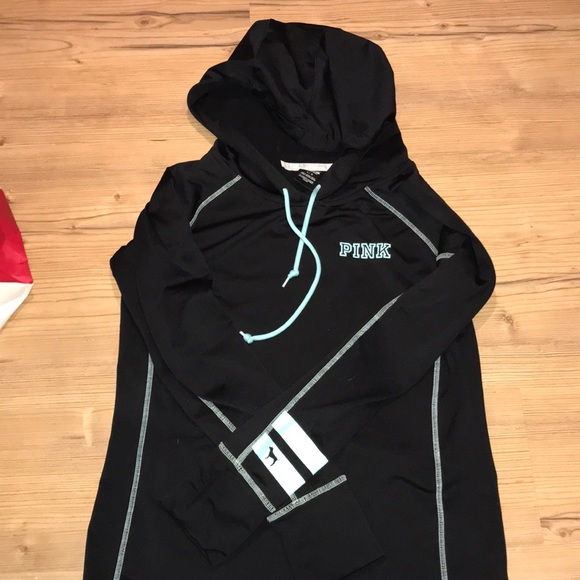 PINK Victoria's Secret Tops - Black/mint PINK hoodie